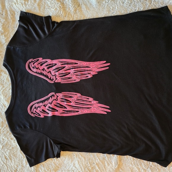 Torrid Black Pink Short Sleeve Crew Neck T-Shirt - Picture 1 of 7